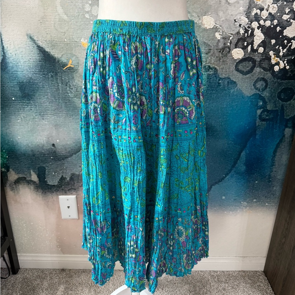 Beautiful Turquoise Beaded Detail Skirt